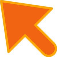 Mouse Cursor Orange Filled Icon vector