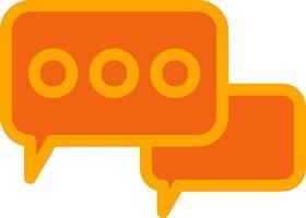 Chat Orange Filled Icon vector