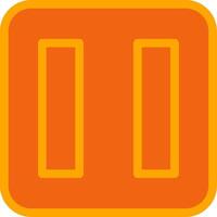 Pause Button Orange Filled Icon vector