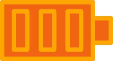 Battery Orange Filled Icon vector