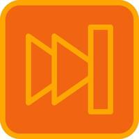 Skip Button Orange Filled Icon vector