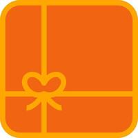 Gift Card Orange Filled Icon vector