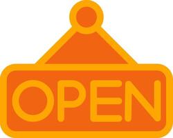 Open Orange Filled Icon vector