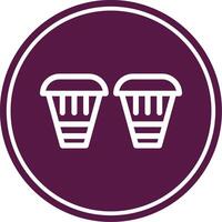 Bongo Line Circle Icon vector