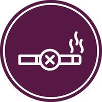 No Smoking Line Circle Icon vector