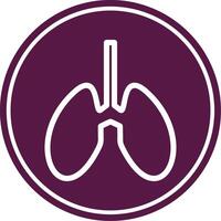 Lungs Line Circle Icon vector
