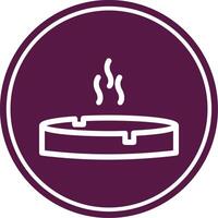 Ashtray Line Circle Icon vector