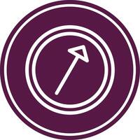 Right Up Line Circle Icon vector