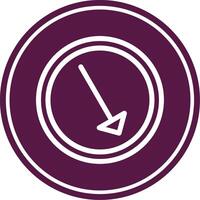 Right Down Line Circle Icon vector