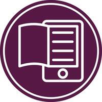 Electronic Book Line Circle Icon vector