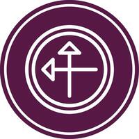 Intersect Line Circle Icon vector