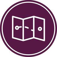 Map Line Circle Icon vector