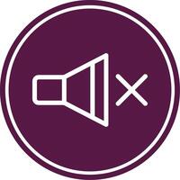 Mute Line Circle Icon vector