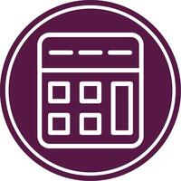 Calculator Line Circle Icon vector