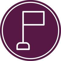 Flag Line Circle Icon vector
