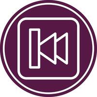 Previous Line Circle Icon vector