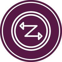Zig Zag Line Circle Icon vector