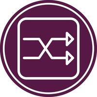 Shuffle Line Circle Icon vector
