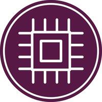 Cpu Line Circle Icon vector