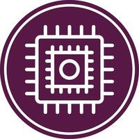 Cpu Line Circle Icon vector
