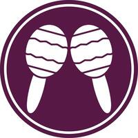 Maracas Glyph Circle Icon vector
