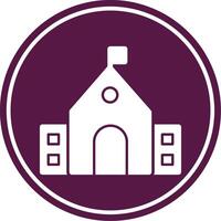 School Glyph Circle Icon vector