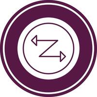 Zig Zag Glyph Circle Icon vector