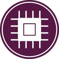 Cpu Glyph Circle Icon vector
