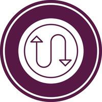 Two Arrows Glyph Circle Icon vector
