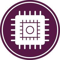 Cpu Glyph Circle Icon vector