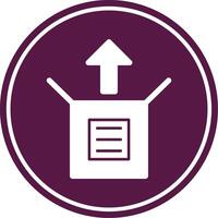 Unboxing Glyph Circle Icon vector
