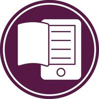 Electronic Book Glyph Circle Icon vector
