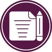 Note Glyph Circle Icon vector