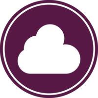 Cloud Glyph Circle Icon vector