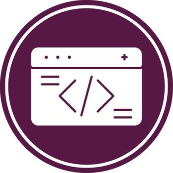 Coding Glyph Circle Icon vector