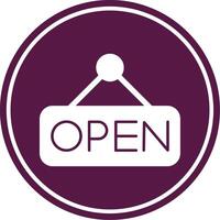 Open Glyph Circle Icon vector