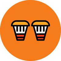 Bongo Filled Multi Circle Icon vector