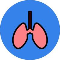 Lungs Filled Multi Circle Icon vector