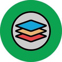 Layers Filled Multi Circle Icon vector