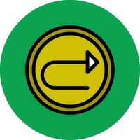 Right Arrow Filled Multi Circle Icon vector