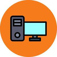 Computer Filled Multi Circle Icon vector