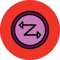 Zig Zag Filled Multi Circle Icon vector