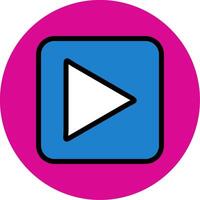 Play Button Filled Multi Circle Icon vector