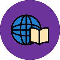 Distance Book Filled Multi Circle Icon vector