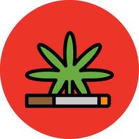 Weed Leaf Filled Multi Circle Icon vector