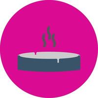 Ashtray Flat Multi Circle Icon vector