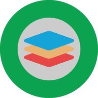 Layers Flat Multi Circle Icon vector