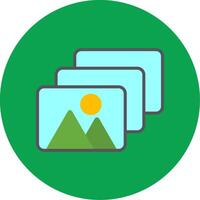 Photos Flat Multi Circle Icon vector