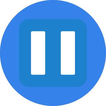 pausa botón plano multi circulo icono vector