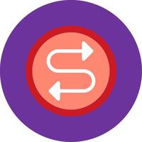 Two Directions Flat Multi Circle Icon vector